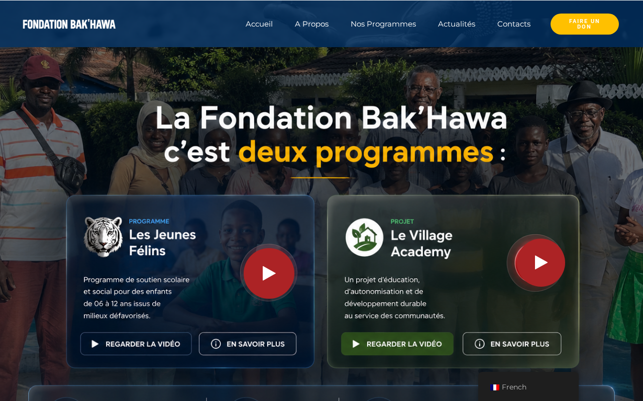 Capture du site fondationbakhawa.com — fondation éducative et sociale
